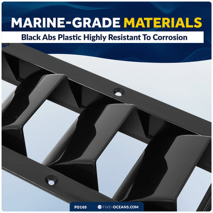 5-Slotted Louvered Ventilators, 13-1/4" x  4-3/4", Black - FO105 - Five Oceans
