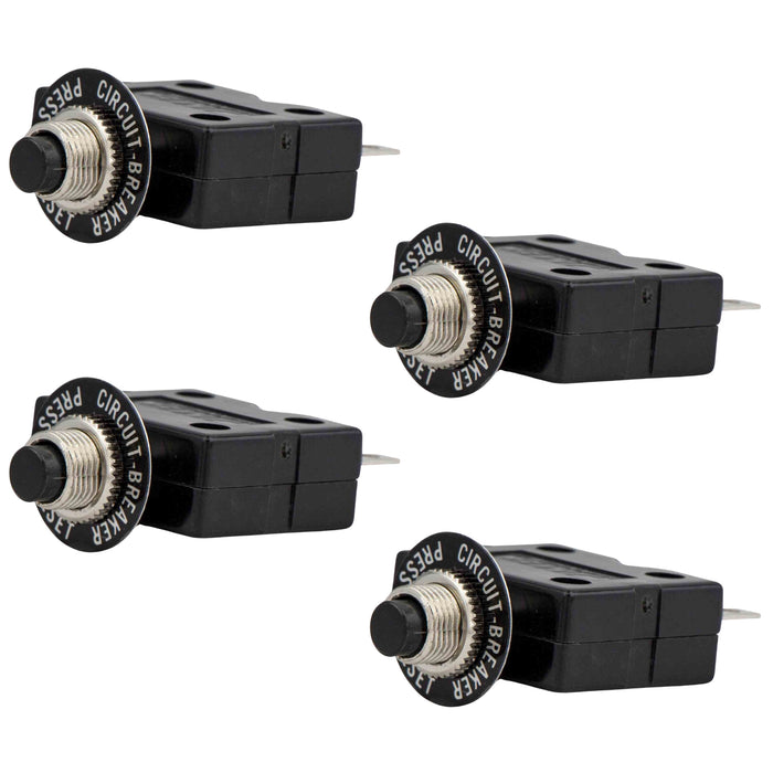 6 Amp Push-Button Reset Circuit Breaker 125-250V AC / 50V DC, 4-Pack - FO1679-M4 - Five Oceans