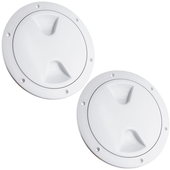 6" Deck Plate, Round Screw-in, White, 2-Pack