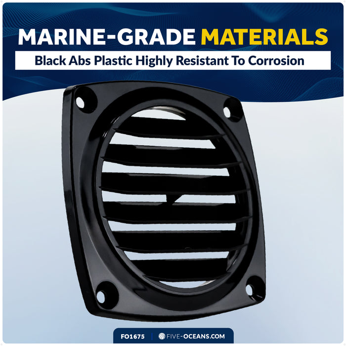 6-Slotted Louvered Flush Hose Ventilators, 3" Hose Diameter, Black - FO1675 - Five Oceans