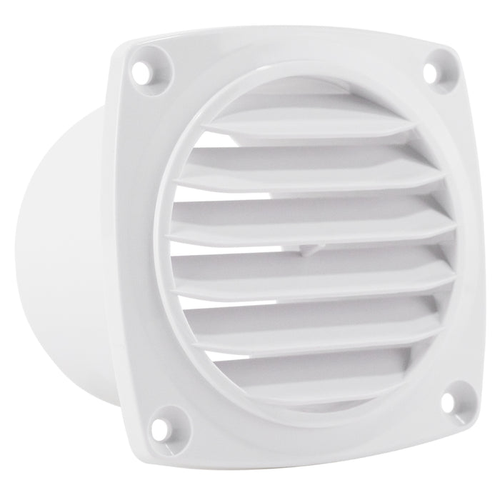 6-Slotted Louvered Hose Vent, 3" Hose Diameter, White
