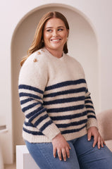 Alana Striped Jumper Ivory