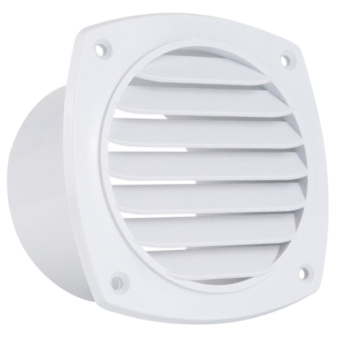 7-Slotted Louvered Hose Vent, 4" Hose Diameter, White