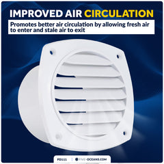 7-Slotted Louvered Hose Vent, 4" Hose Diameter, White
