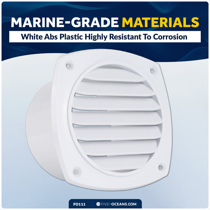 7-Slotted Louvered Hose Vent, 4" Hose Diameter, White