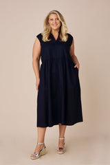 Emme Collared Dress Navy