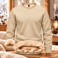 Men's Fitted Crewneck Fleece Lined Sweatshirt, Wind Resistant Polyester Athletic Pullover, Casual Fashion Active Tops