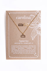 Aquarius Zodiac Necklace & Earring Set