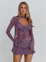 AVALINE MINI DRESS DUSTY PURPLE