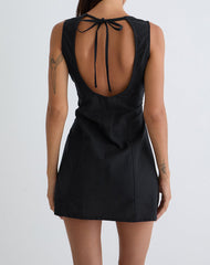 Ayana Backless Mini Dress in Black