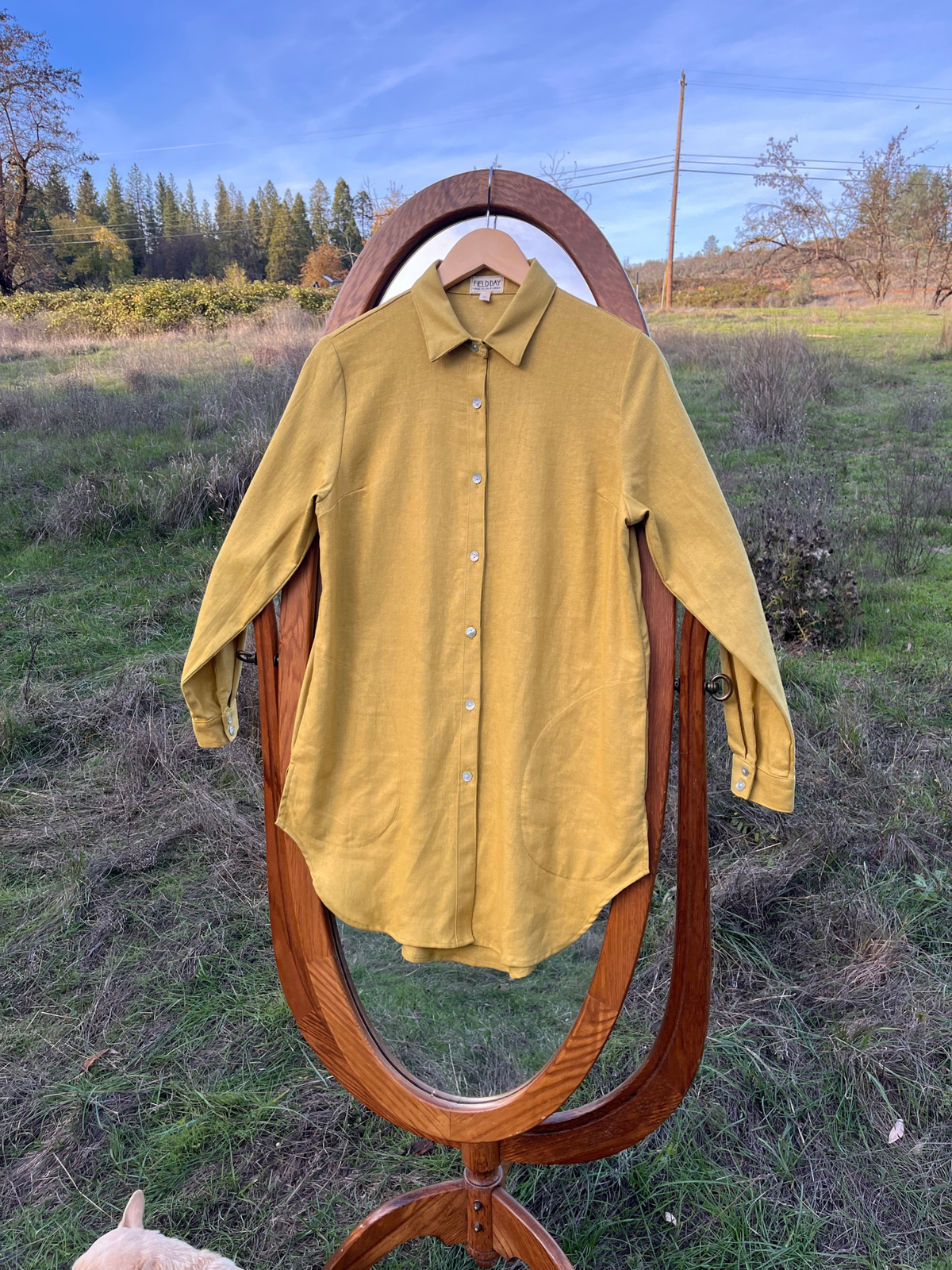 Cora Cover Up in Mustard Linen
