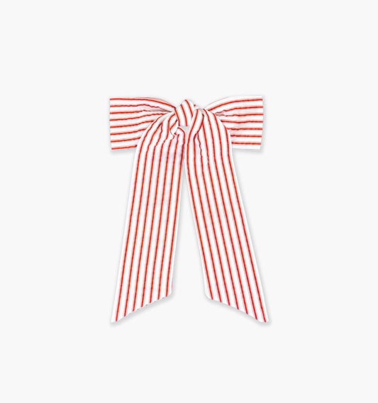 The Belle Bow - Red Ticking Stripe