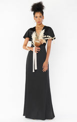 Rome Twist Gown ~ Black Luxe Satin