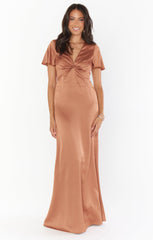 Rome Twist Gown ~ Copper Luxe Satin