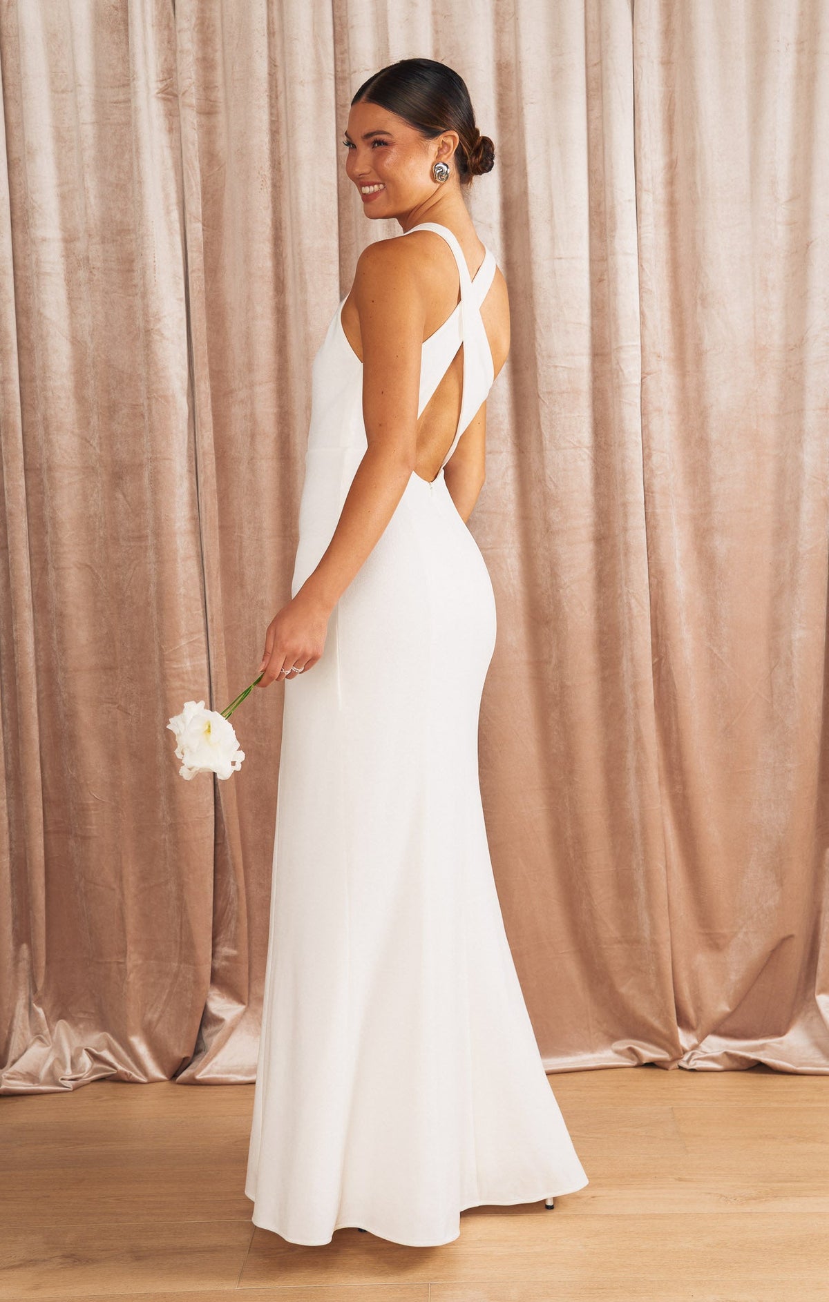 Rachel Maxi Dress ~ White Stretch