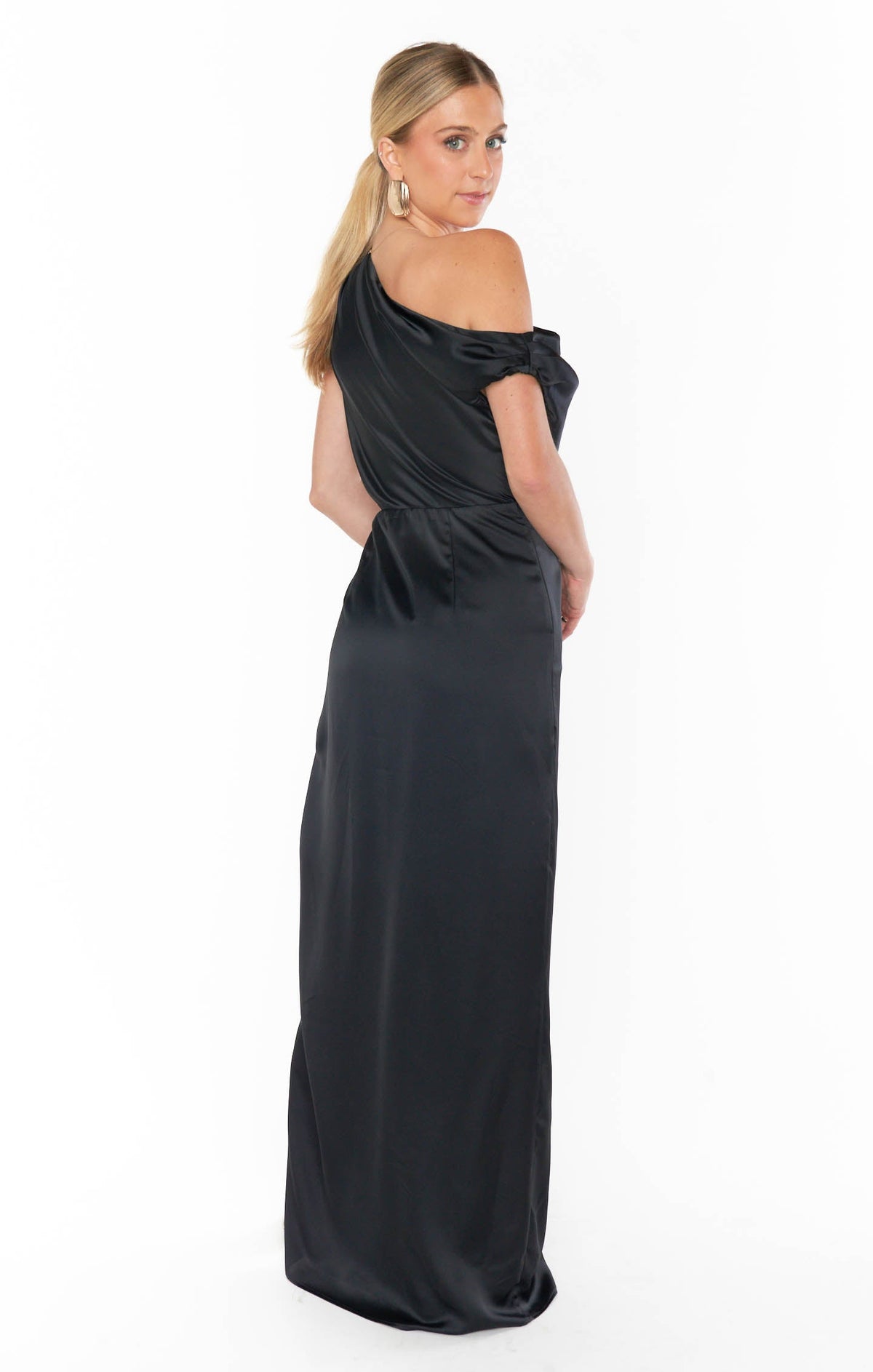 Jodie Dress ~ Black Luxe Satin