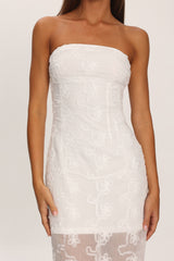 Arlise Strapless Lace Maxi Dress White