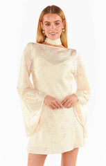 Sarah Mini Dress ~ Cream Daisy Burnout