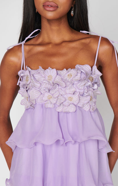 Gabriella Maxi Dress ~ Lilac Enchanted Embellishment