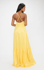 Corrine Maxi Dress ~ Yellow Light Taffeta