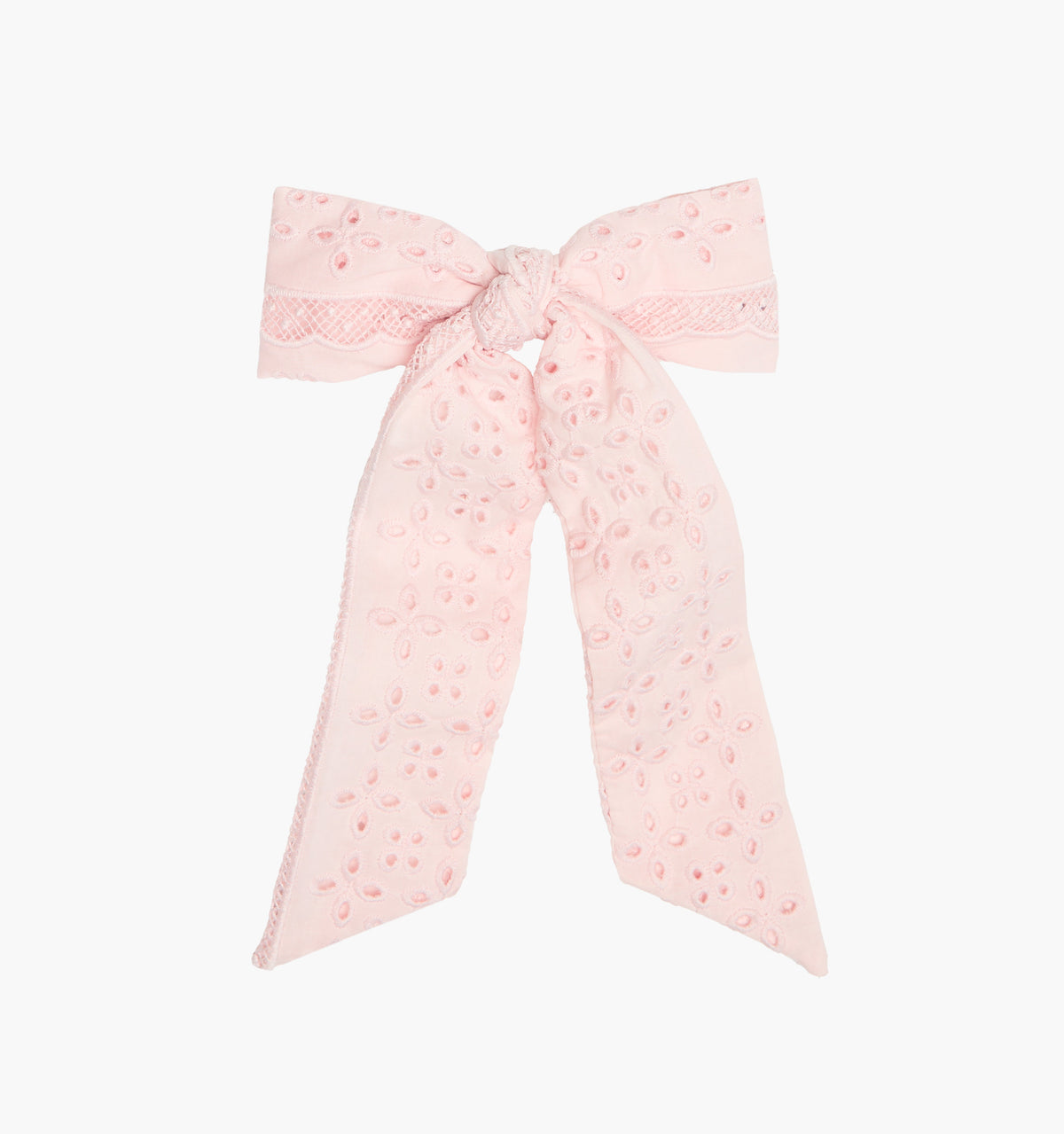 The Belle Bow - Pink Broderie Voile