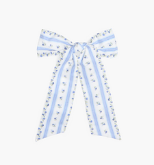 The Belle Bow - Blue Petal Stripe