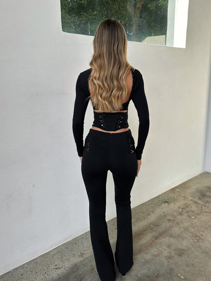 Clement Long Sleeve Top Black