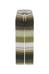 Casey Straight Leg Pants Irene Print in Olive & White