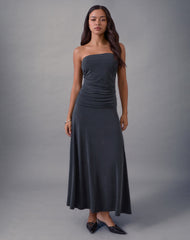 Darmi Maxi Dress in Cupro Granite