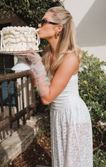Diana Drop Waist Dress ~ White Lovely Lace