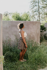 Rah Rah Skirt in Brown and Oat Floral