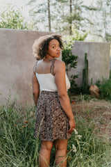 Rah Rah Skirt in Brown and Oat Floral
