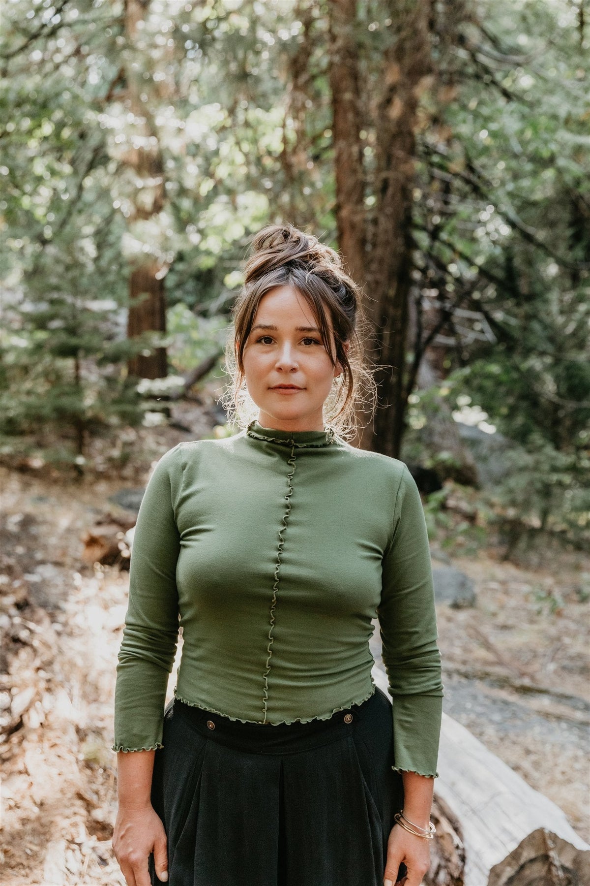 Wavy top in Olive Knit