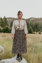 Trices Skirt in Brown Floral