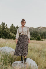Trices Skirt in Brown Floral