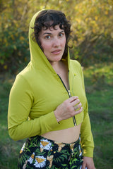 Cropped Hoodie In Starfruit Yellow