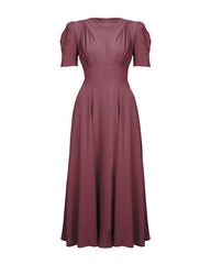1940s 'Girl Friday' Midi Dress - Plum
