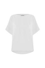 Gemma Short Sleeve Round Neck Top White