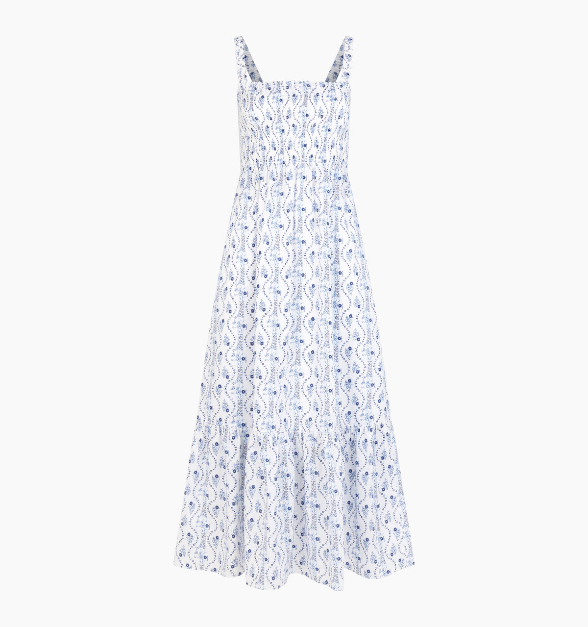 The Anjuli Nap Dress - Blue Vine Stripe