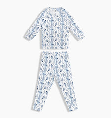 The Tiny PJ Set - Blue Vine Stripe