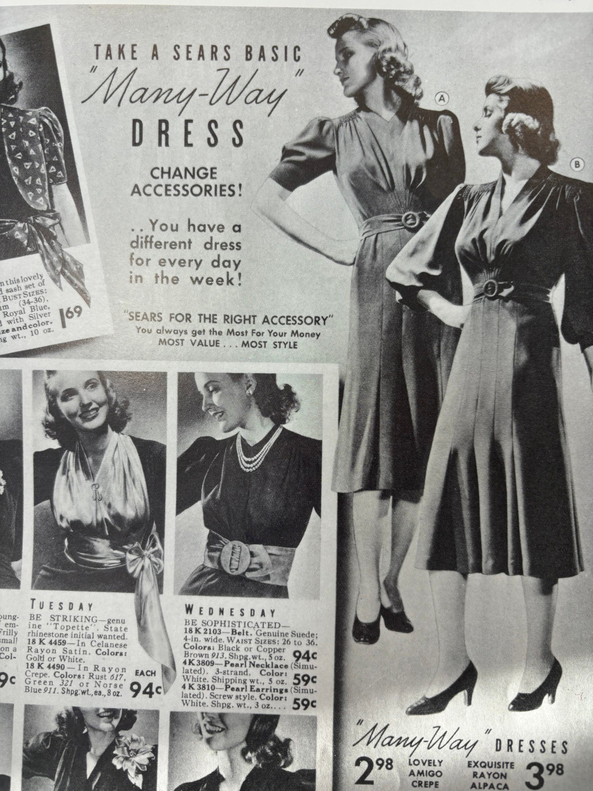 1940s Stanwyck Dress - Black