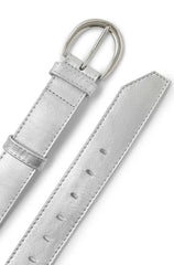 Jeans Belt Silver Metallic