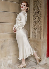 1930s Joanie Bias Cut Dress - Oyster Satin