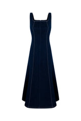 Julia Sleeveless Midi Dress in Denim