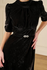 1930s Loretta Bias Dress - Liquorice