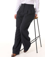 1930s Marlene Trousers - chalk stripe wool