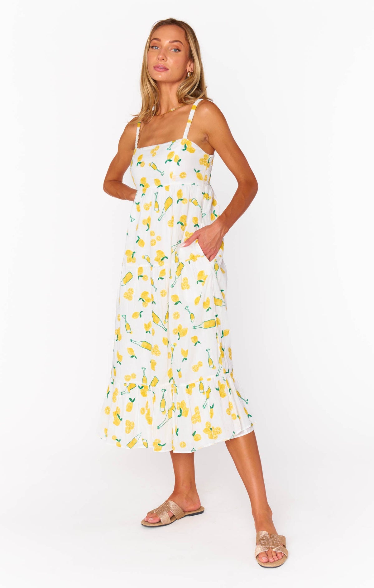 Summer Fling Midi Dress ~ Limoncello Embroidery