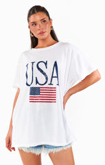 Airport Tee ~ USA Flag Graphic