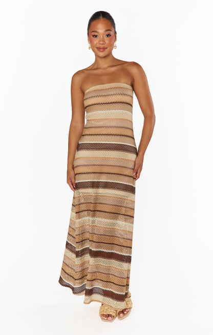 Taylor Tube Dress ~ Neutral Crochet