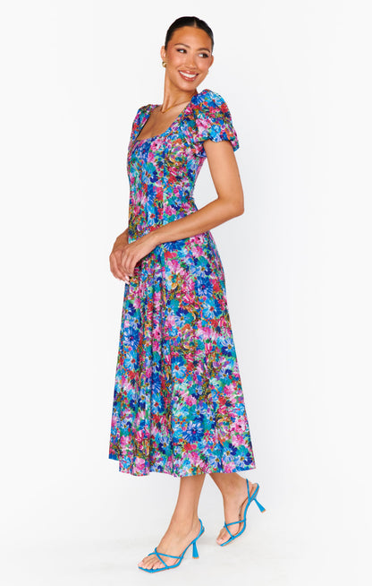 Mia Midi Dress ~ Painterly Meadows